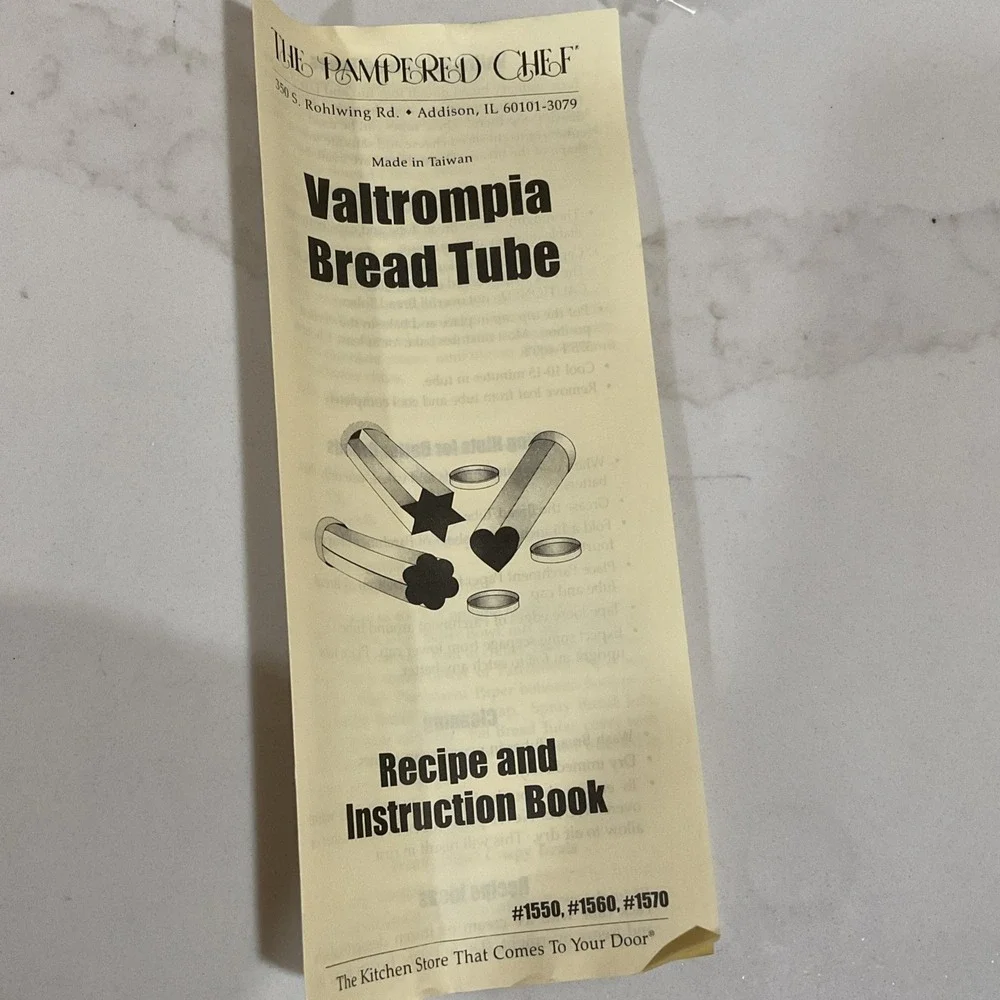Lot 3 Pampered Chef Valtrompia Bread Tubes, Flower Heart Star 1550 60 70